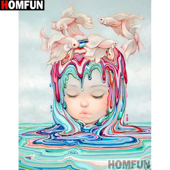 

HOMFUN Full Square/Round Drill 5D DIY Diamond Painting "Cartoon girl" Embroidery Cross Stitch 5D Home Decor Gift A13012