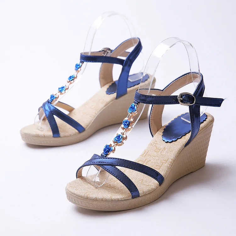 Fashion Women Sandals Size 34 43 Women Wedges High Heel Sandals