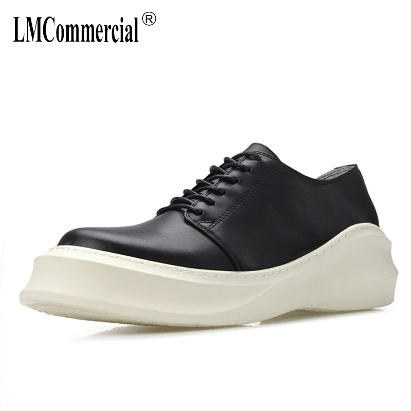 

men's real leather casual shoes cowhide thick bottom muffin men designer sneakers designer shoes men high quality spring autumn