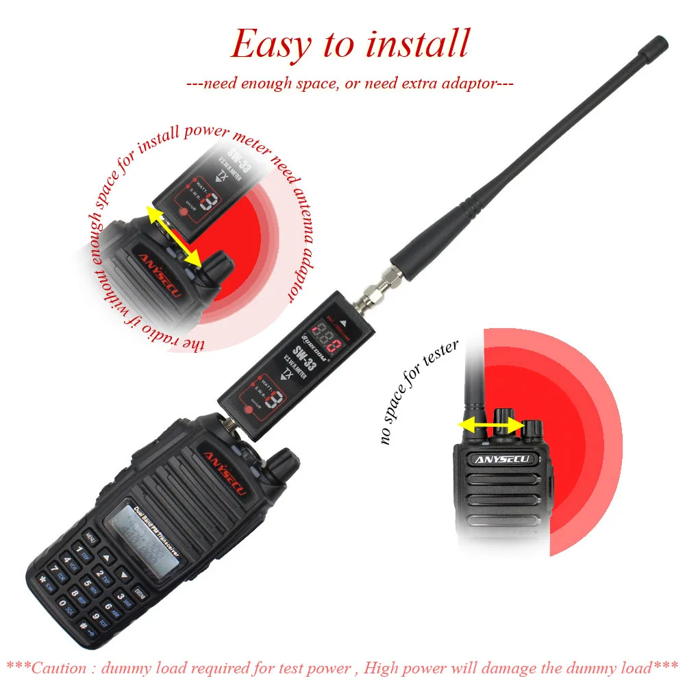 Surecom SW33 мини-измеритель мощности и КСВ VHF/UHF 125-525 МГц портативный тестер для ветчины рации