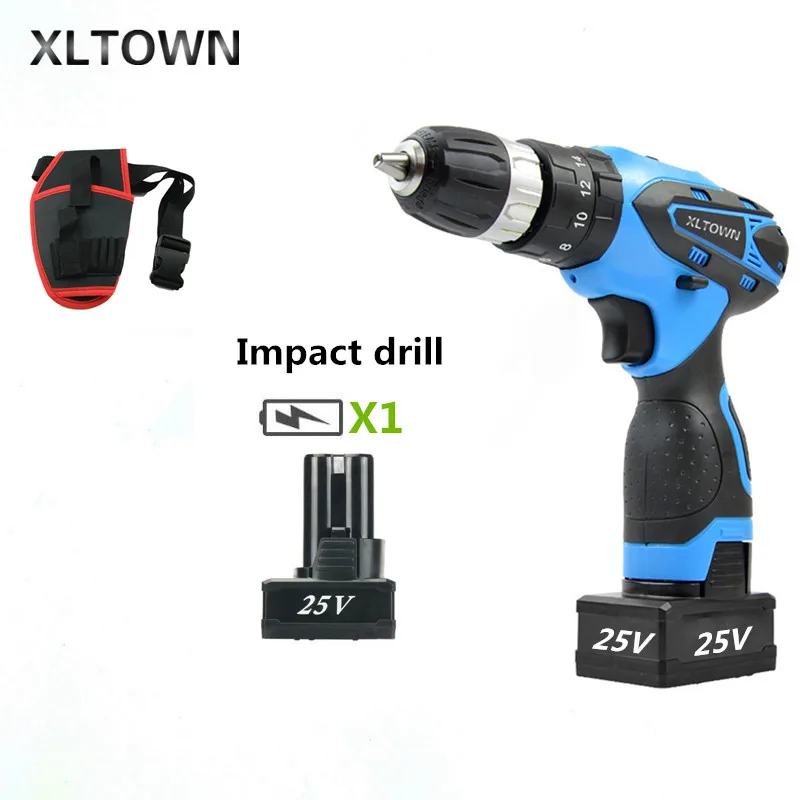 XLTOWN 25 в Ударная дрель перезаряжаемая литиевая батарея многофункциональная