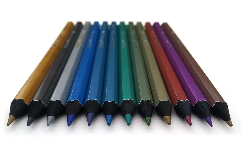 Marco Raffine Artist Color Pencils lapis de cor profissional 12pcs Black Wood Metallic Colored Pencils-5