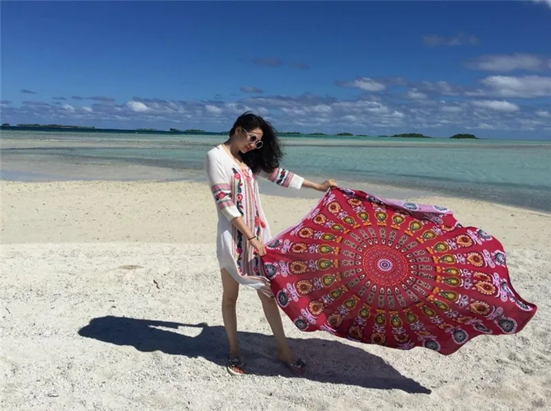 Новое поступление круглое пляжное одеяло Манта Мандала одеяло Yogamat пляжное круглое одеяло гобелен# G4
