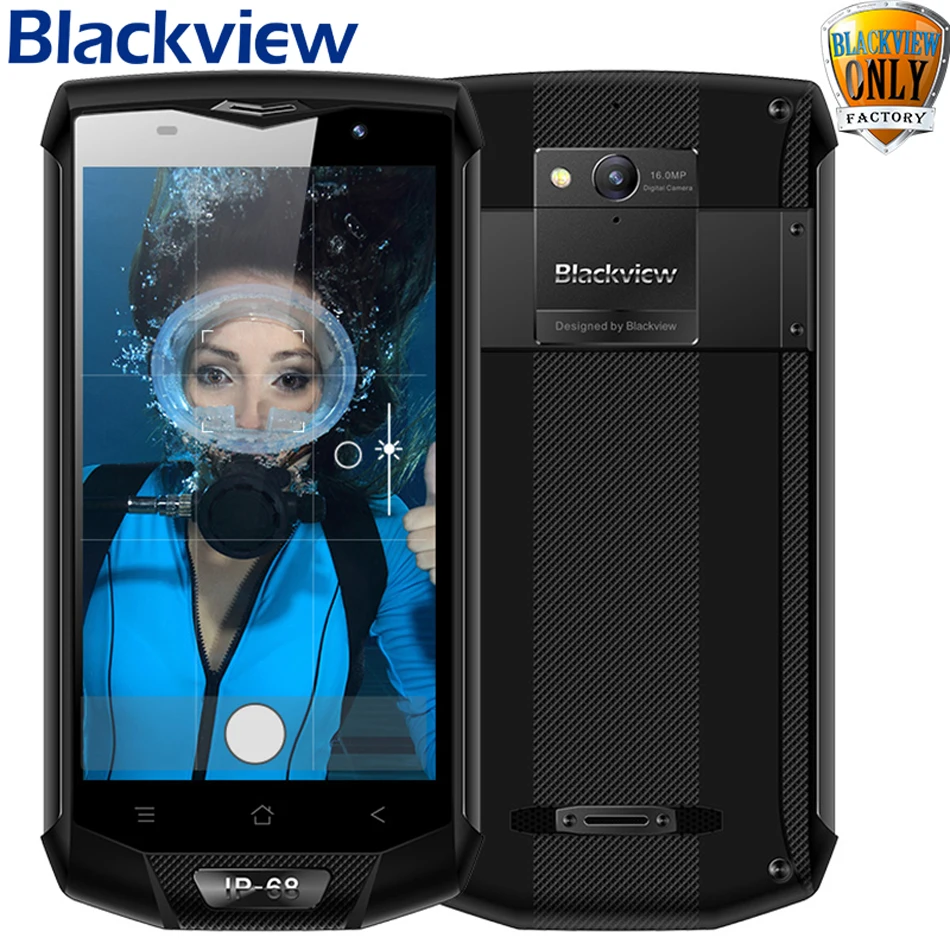 Blackview BV8000 Pro мобильный телефон IP68 Водонепроницаемый Android 7,0 5,0 "FHD MTK6757 Восьмиядерный 6 ГБ + 64 ГБ 16 МП боковой сенсорный NFC Смартфон