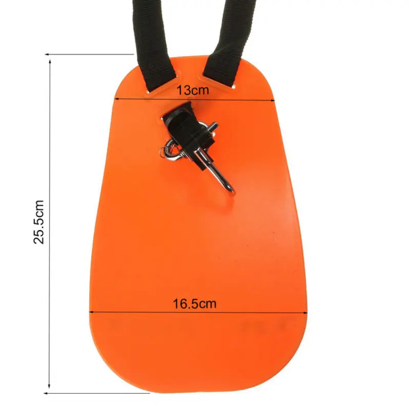 Professional Double Shoulder Strap Grass Hedge Trimmer Brush Cutter Harness Belt Carry Hook Garden Safety Orange