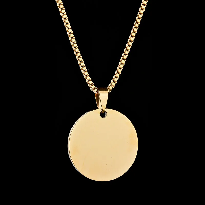 Персонализированное имя Выгравированные диски золотого цвета подвеска с монограммой DIY пользовательские любовь ожерелье подарок для семьи друзей Валентина