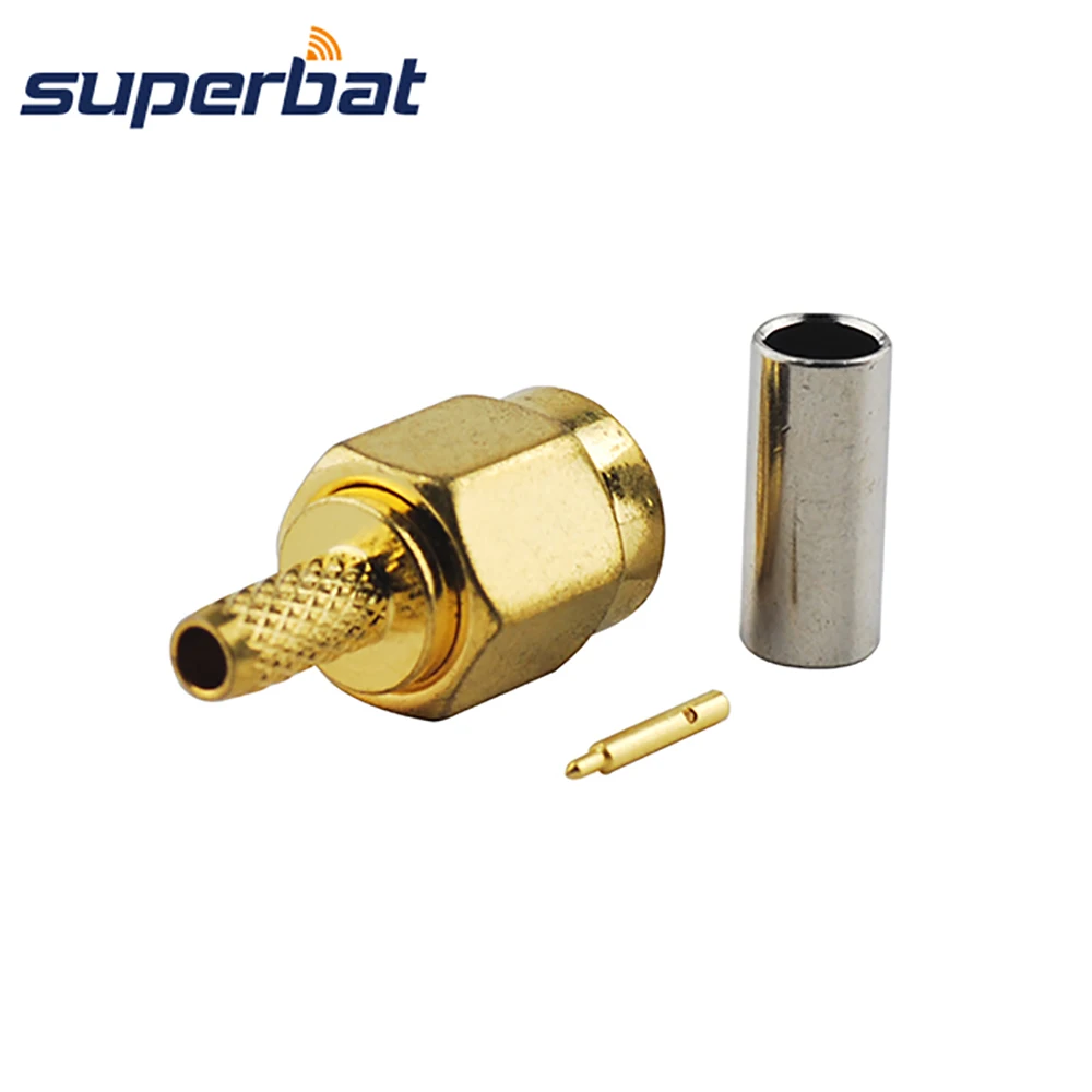 Crimp Solder Male Straight RF Coaxial Connector for RG316 Cable
