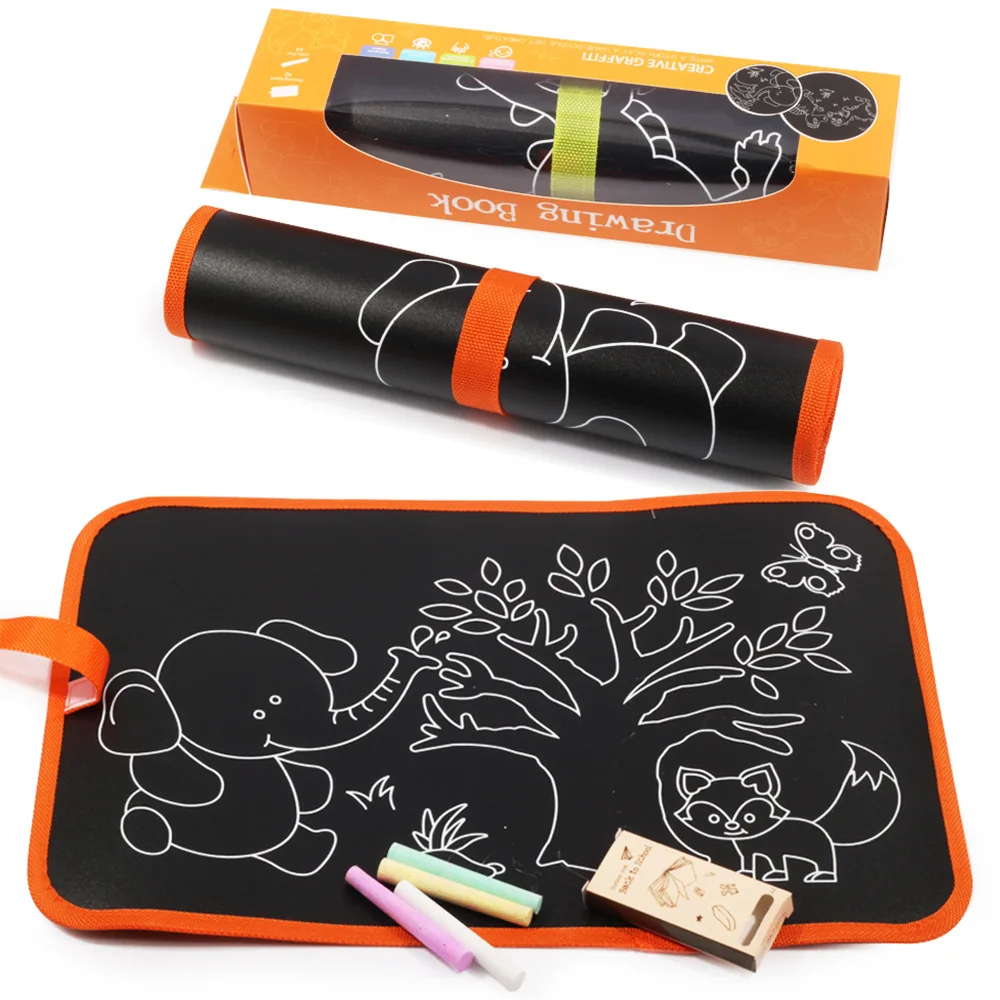 

Educational Drawing Toys Children's Graffiti Soft Board Multi-function Drawing Board Mat Double-sided Painting With Chalk