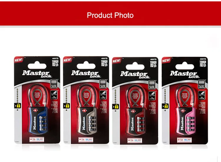 Master Lock TSA Luggage Lock WORD Numeric Combination Password Locks For Travel Luggage Suitcase Code Padlock Customs Lock  (10)