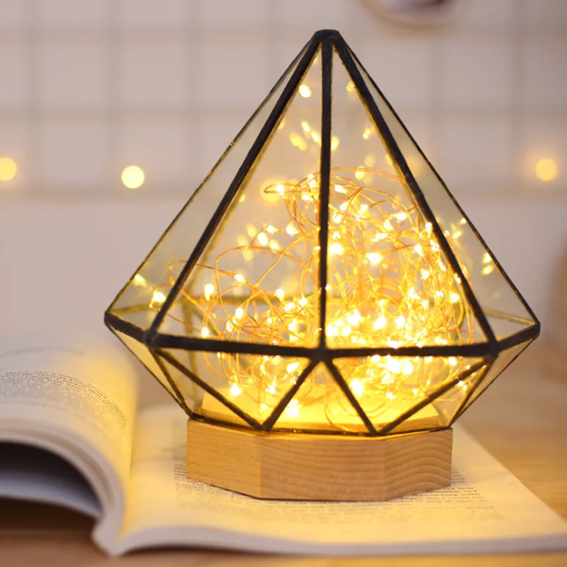 Creative Night Light for romantic decor indoor lighting diamond shape