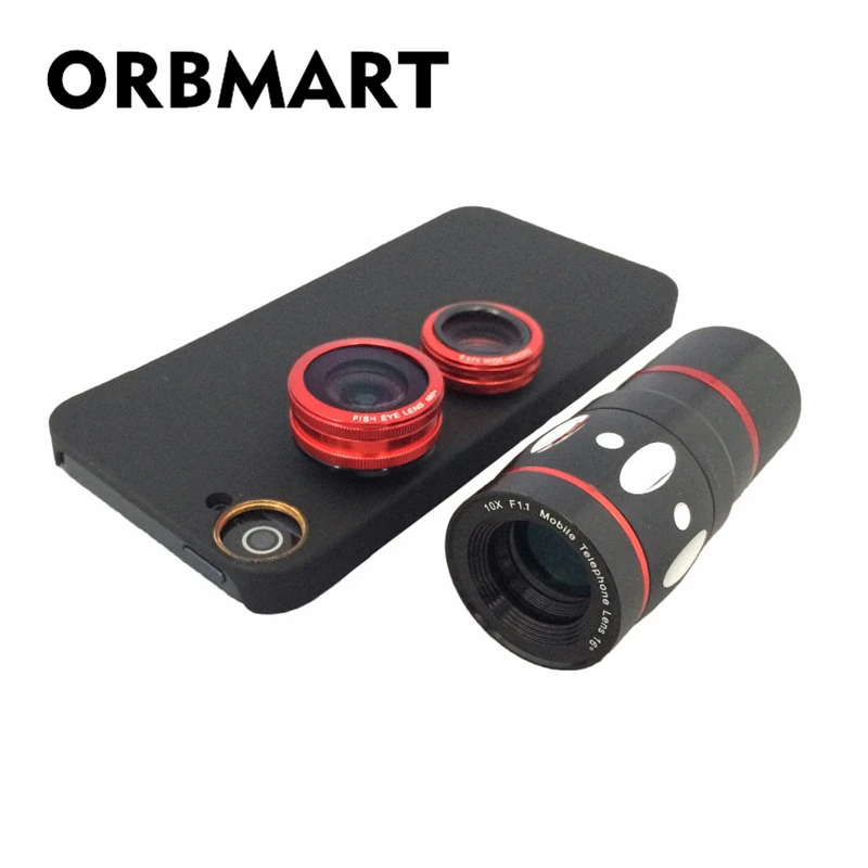 ORBMART 4 в 1 Рыбий глаз широкоугольный Макро 10x зум телескоп объектив камеры с задней крышкой для samsung Galaxy Note 3 N9000 N9005