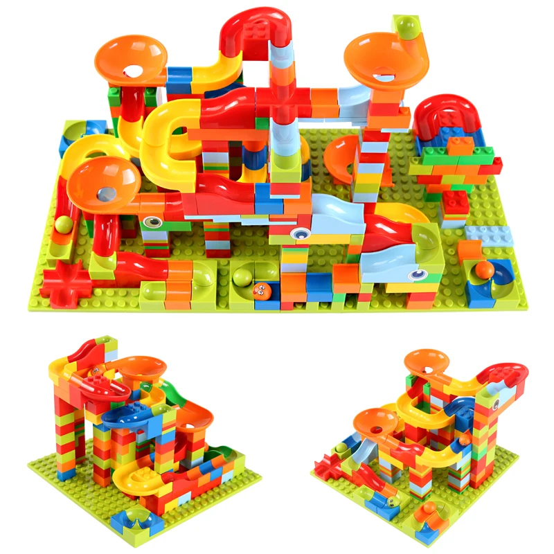 

165-330PCS Marble Race Run Building Blocks Compatible Legoingly City Bricks Set Educational Constructor Toys for Children Gift