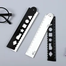 1 шт. черно-белые пластиковые складные прямые линейки 30 см, школьные канцелярские принадлежности для детей, школьные принадлежности, канцелярские принадлежности