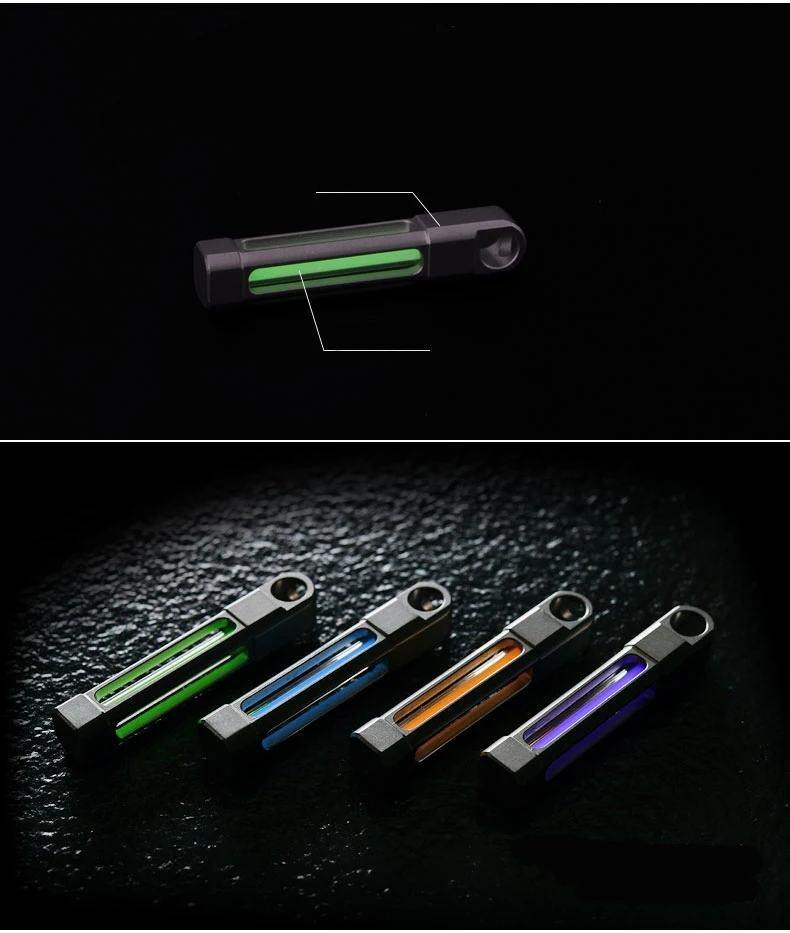 EDC титановый сплав нож бусины с Тритием газовые трубки кулон Paracord украшения Титан выживания EDC многофункциональные инструменты