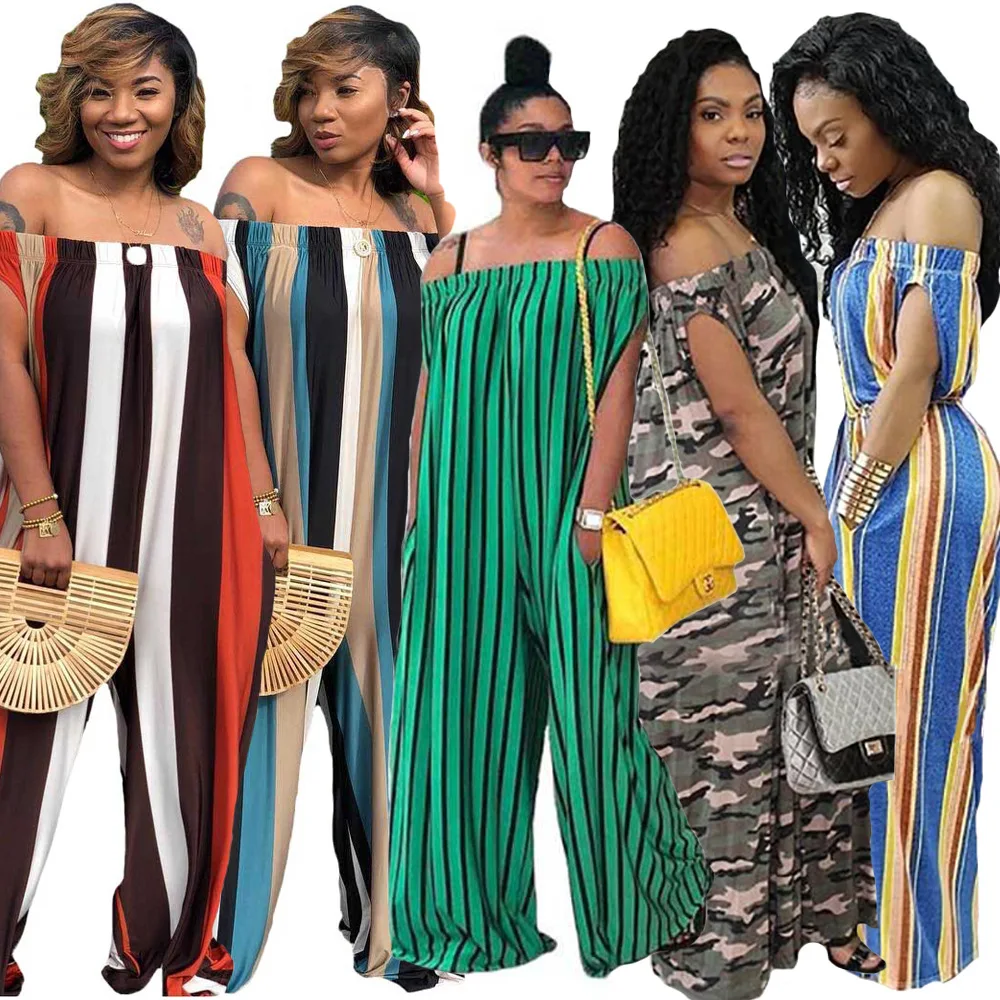 

new style African Women clothing Dashiki fashion dress Print elastic cloth Off-shoulder jumpsuit size S M L XL 2XL 3XL 7078