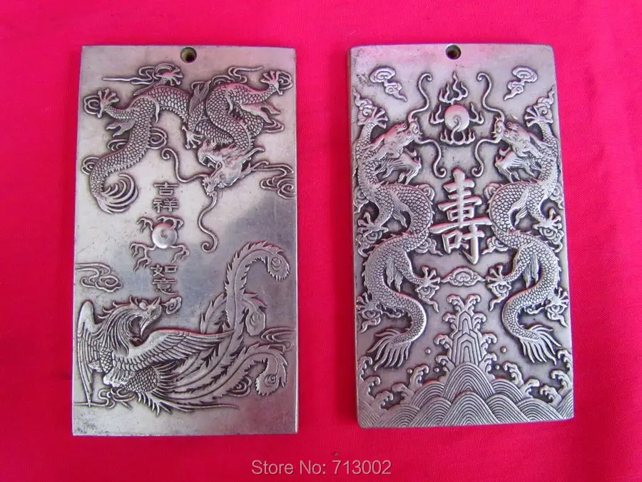 2* винтажная Китайская древняя книга и вес бумаги Basso-relievo Dragon Phoenix