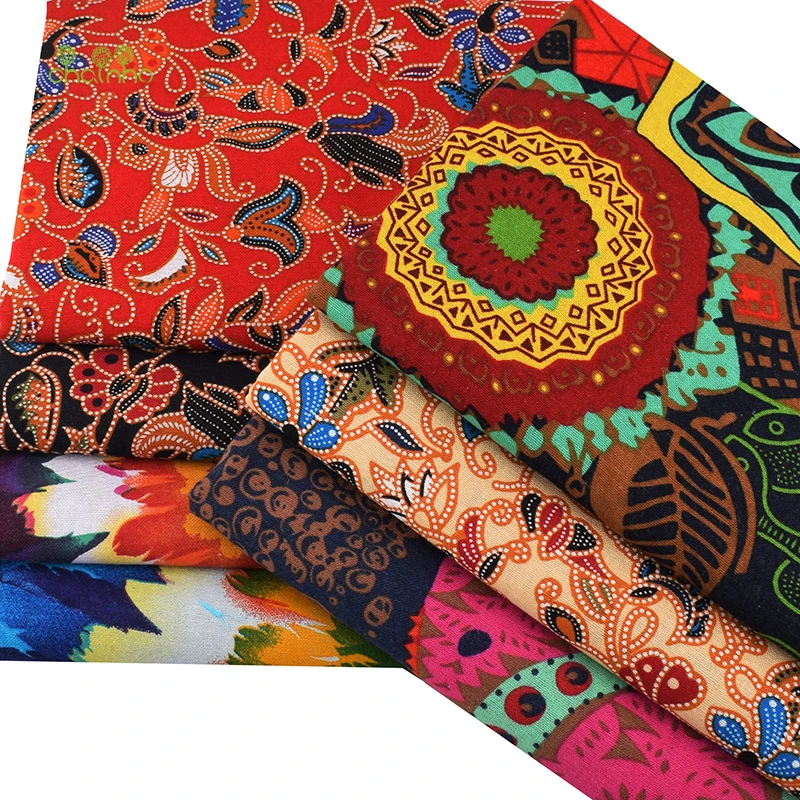 Chainho,Bright Colors,Printed Cotton Linen Fabric For DIY Quilting & Sewing Sofa,Table Cloth,Curtain,Bag,Cushion Material,50x145