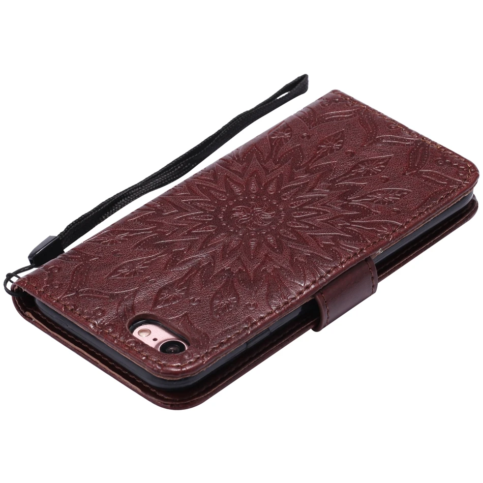 Luxury Phone Bags for Apple 5s 5G 6s SE 7 5.5 Case Emboss Mandala Retro PU Leather Stand Flip Wallet for iphone 7 plus coque (8)