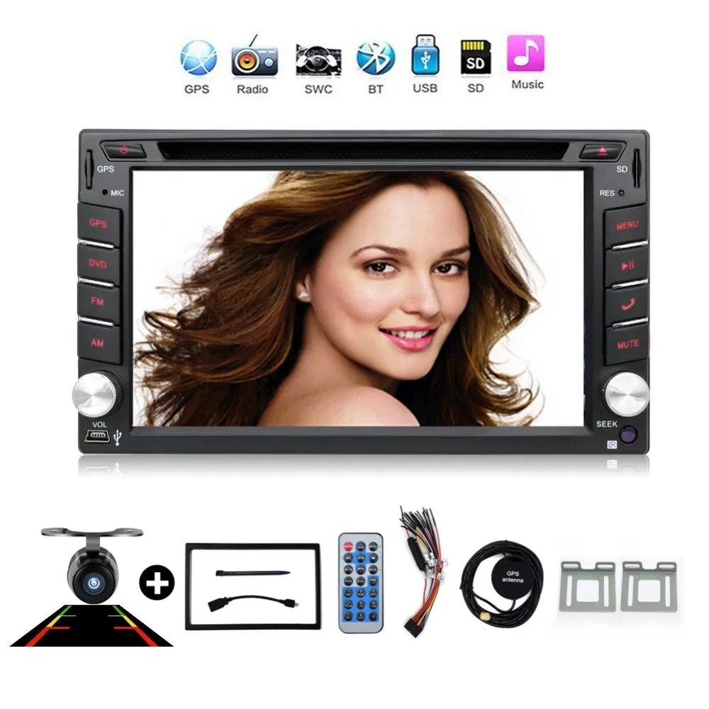 Cheap 2 din New universal Car Radio Double 2 din Car DVD Player GPS Navigation In dash Car Stereo video Free Map Camera car multimedia 0