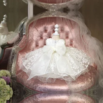 

Fashion Cute Fluffy Diamond Flower Wedding Dress Baby Girl Bow Pattern For Toddler Birthday Party Baptism Formal Dress Clothes