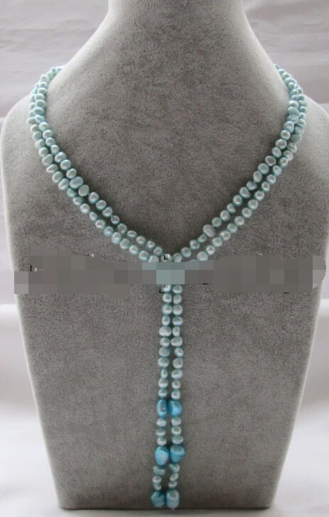 

ddh003070 Beautiful 47" 5-6-9-10mm blue baroque freshwater pearl necklace 28% Discount