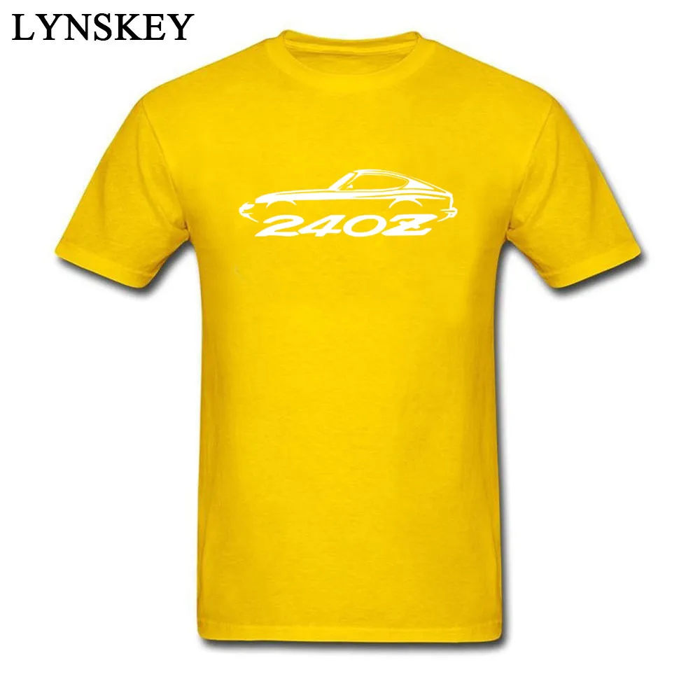 Round Collar 100% Cotton Men's T Shirts Funny Short Sleeve Tops Shirts Fashion Casual Tee Shirts Datsun 240Z Classic yellow