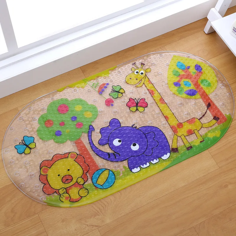 Online 38*69CM PVC Shell Nicht slip Bath Matte Massage Dusche Pad mit Saugen Cartoon Kind Bad Matte bad Teppich matten badewanne Matte