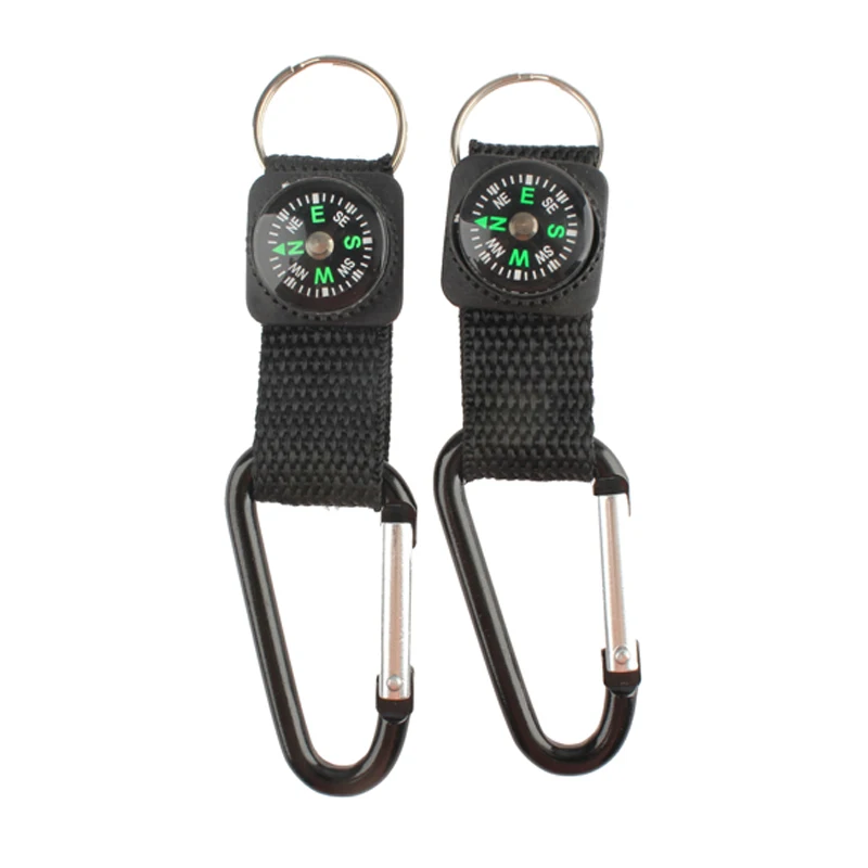 2pcs Mini Compass Outdoor Hiking Camping Accessories Aluminum Clasp ...