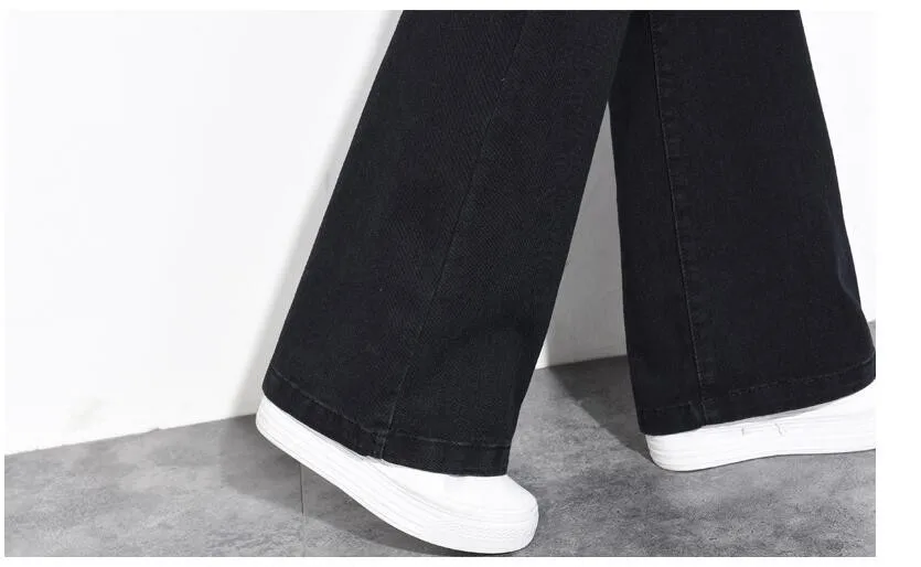 #6827 Autumn Winter Black Wide Leg Jeans Woman Korean High Waist Fashion Straight Bell Bottom Jeans Basic Long Formal Jean Femme 5 #6827 Autumn Winter Black Wide Leg Jeans Woman Korean High Waist Fashion Straight Bell Bottom Jeans Basic Long Formal Jean Femme 5