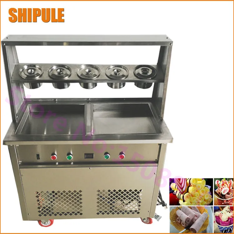 Fry ice cream machinery deep 2.5cm double pressure square fry fried pan