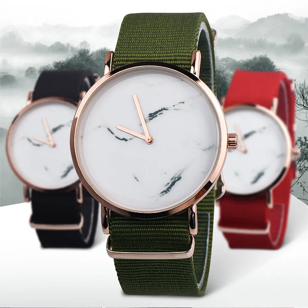 Aimecor женские часы мужские модные часы с мраморным зерном и кожаным нейлоновым ремешком аналоговые кварцевые часы из сплава Прямая поставка