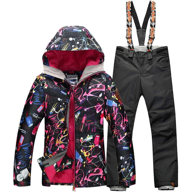 

2017 Gsou Snow Winter Windproof Ski Suit Sets Women Waterproof Breathable Warm And Thick Jacket Pants Snowboard Skiing Clothes