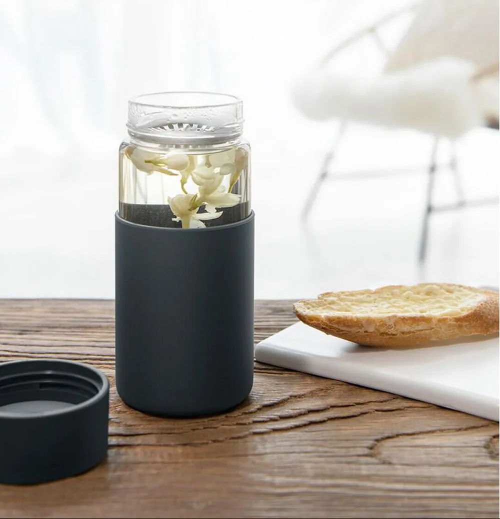 2019Xiaomi Fun Home Glass Sport Water Bottle  Protective Bag 350ML Fruit Lemon Gourde My Drink Bottle Student Solid Tea Milk Cup (18)