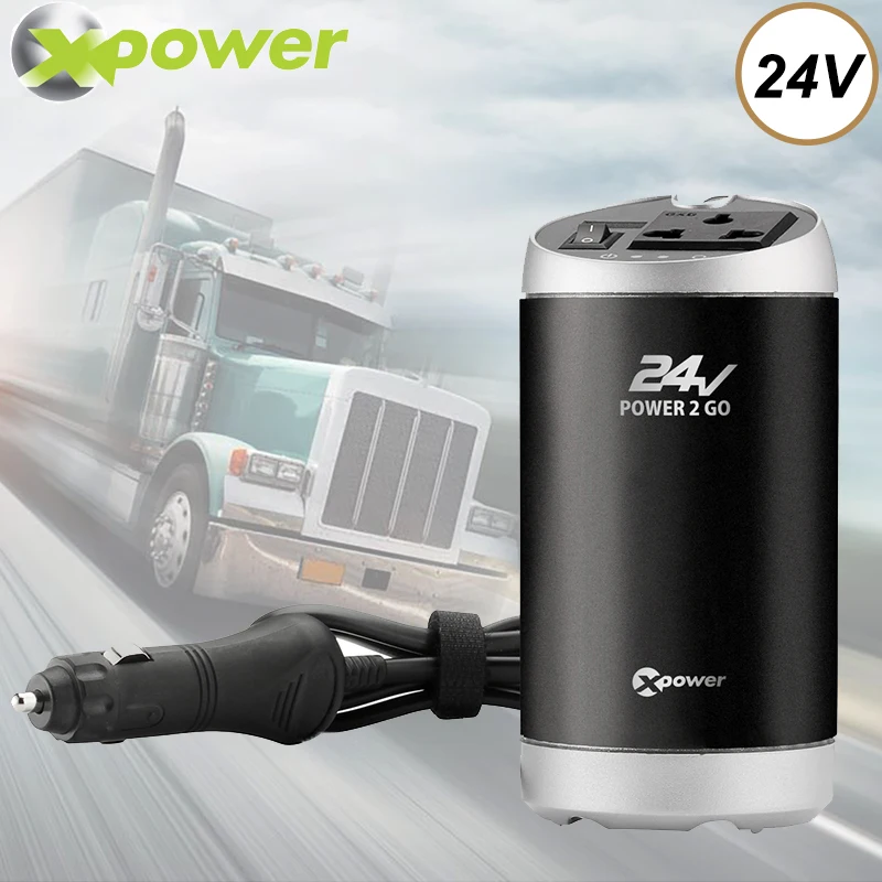 

XP 24V Car Inverter DC To AC 220V 230V 50Hz 200W Voltage Converter 24 V 220 V Auto Power Inversor For Diesel Vehicles Truck SUV