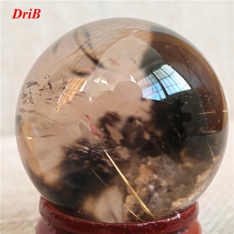 

Narural Gold Rutilated Quartz Crystal Sphere Ball Healing