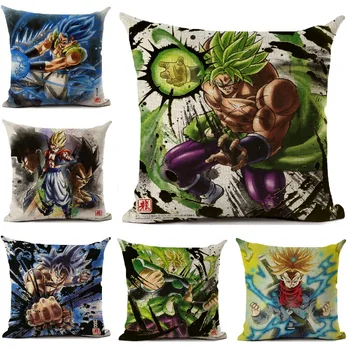 

Cushion Cover Dragon Ball Super Pillow Cover Custom Linen Cushion Car Sofa Decorative Pillow Case Home Decoration Throw Pillows