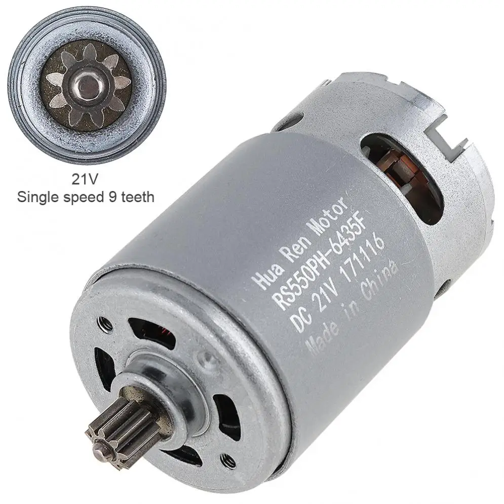 RS550 21V 13500 RPM Durable DC Motor with Single Speed 9 Teeth and High