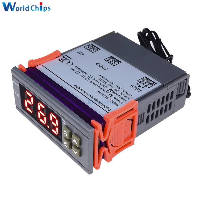 MH1210W AC 90-250 V/DC 9 V-72 V 10A цифровой термостат регулятор температуры управление Лер Отопление охлаждение контроль NTC датчик 24V 48V