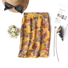 Женские юбки, летние, размера плюс, длина по колено, юбка-карандаш, Женские винтажные замшевые юбки с разрезом, Jupe Femme Faldas Mujer