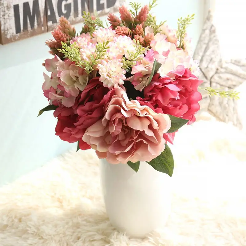 

Silk hand-held flowers milanemony embroidery bouquet simulation flowers home decoration wedding decoration artificial flowers