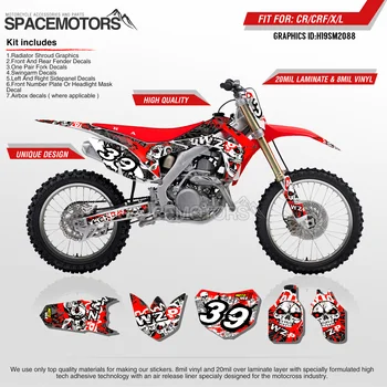 

MotoSpace Customized Team Graphics Backgrounds Decals 3M Custom Stickers For Honda CRF250R 2014-2017 CRF450R 2013-2016 088