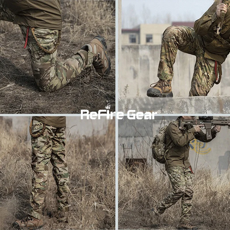 Мужские камуфляжные брюки ReFire Gear военные с несколькими карманами тактические