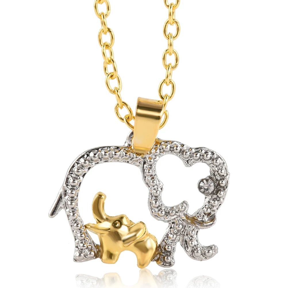 

PIXNOR Elephant Mom and Child Pendant Necklace Charm Jewelry Mummy&Daughter Choker for Mother's Day Kids Birthday Gifts