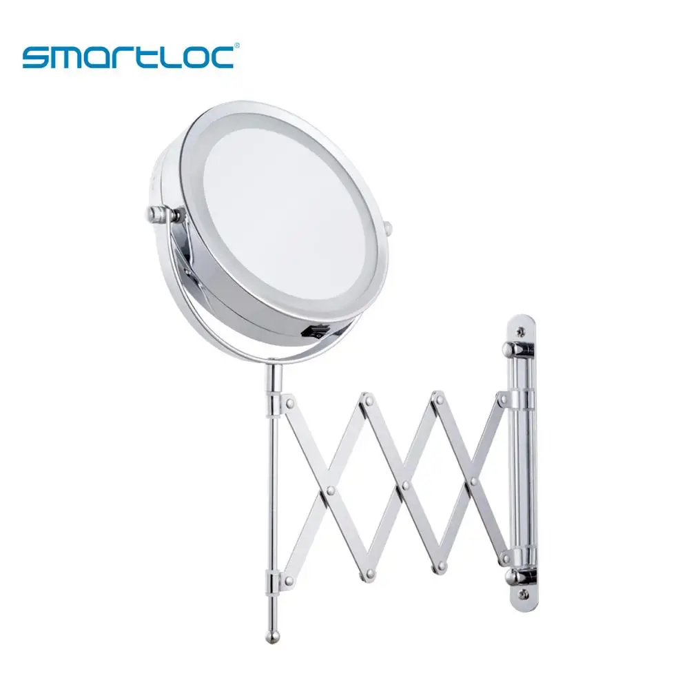 Smartloc Железный кронштейн настенный 15 см 2 лицо 3X увеличительное светодиодный светильник для ванной комнаты зеркало туалетный столик Висячие круглые зеркала