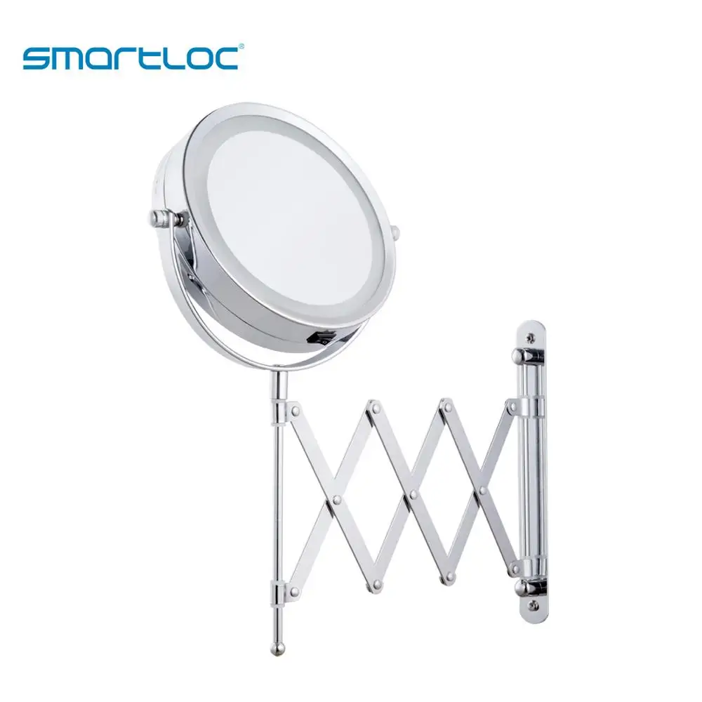 Smartloc الحديثة الحديد 6 بوصة 2 الوجه 3X المكبرة الصمام ضوء الحمام مرآة الغرور الذراع تمديد الجدار شنقا جولة مرايا Smartloc الحديثة الحديد 6 بوصة 2 الوجه 3X المكبرة الصمام ضوء الحمام مرآة الغرور الذراع تمديد الجدار شنقا جولة مرايا