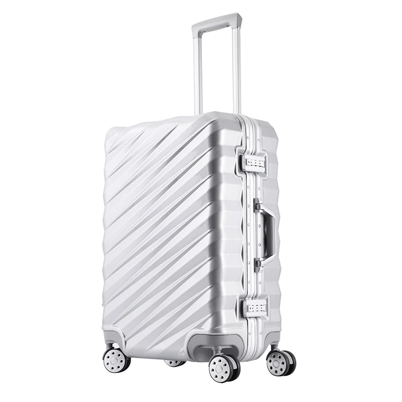 

New Fashion 100% Aluminum Alloy ABS+PC Case Rolling Luggage Spinner Suitcases Wheel 20 inch Business Carry On Trolley Travel Bag