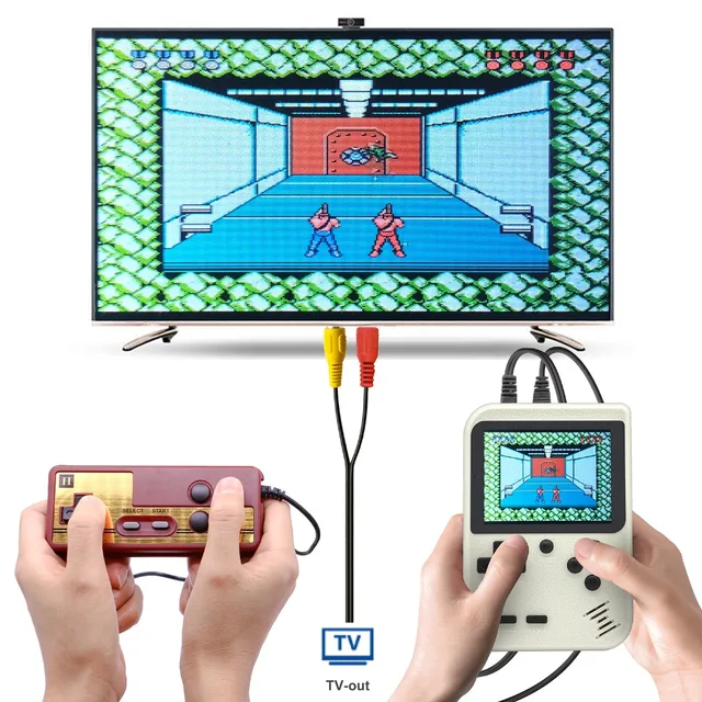 Retro Game Console Portable Mini TV Handheld Game Console with double