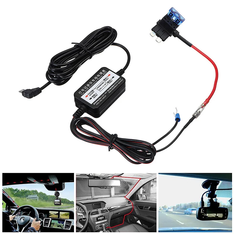 12 24V Car Dash Camera Hardwire Cam Kit Mini USB For Nextbase 112 212