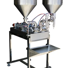 Pneuamtic 2-хоппер 2-голова машина для расфасовки варенья(2-хоппер поршень машина для розлива соуса, машина для наполнения