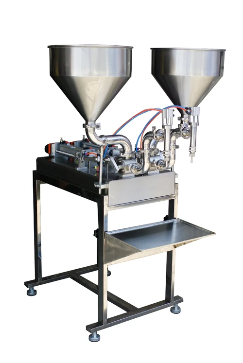 (free shipping) Pneuamtic 2 hopper 2 head jam filling machine (2 hopper